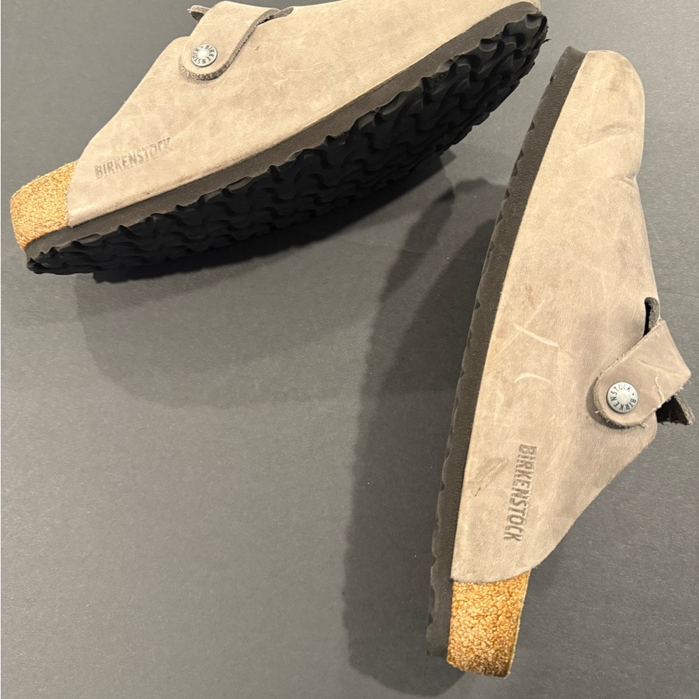Birkenstock Brown Tan Slip-On Loafers with Cork Footbed - Picture 2 of 3